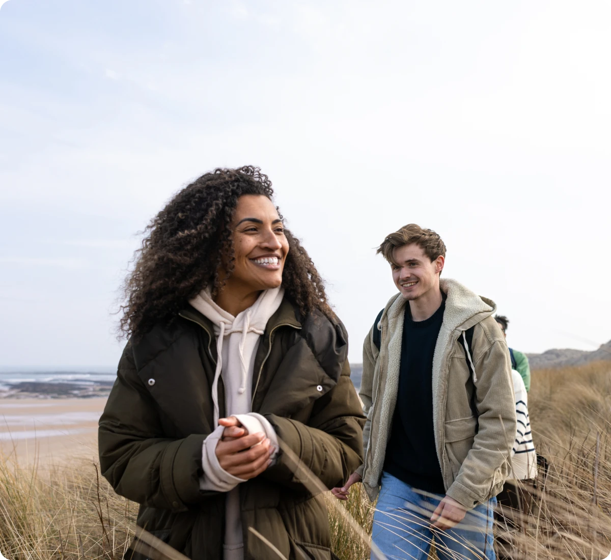 Friends enjoying a coastal walk