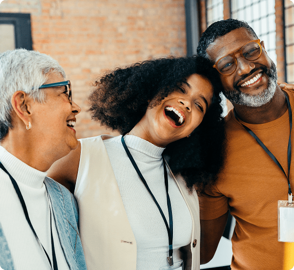 Happy friends enjoying each other's company