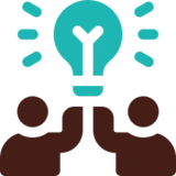 Teamwork innovation symbol